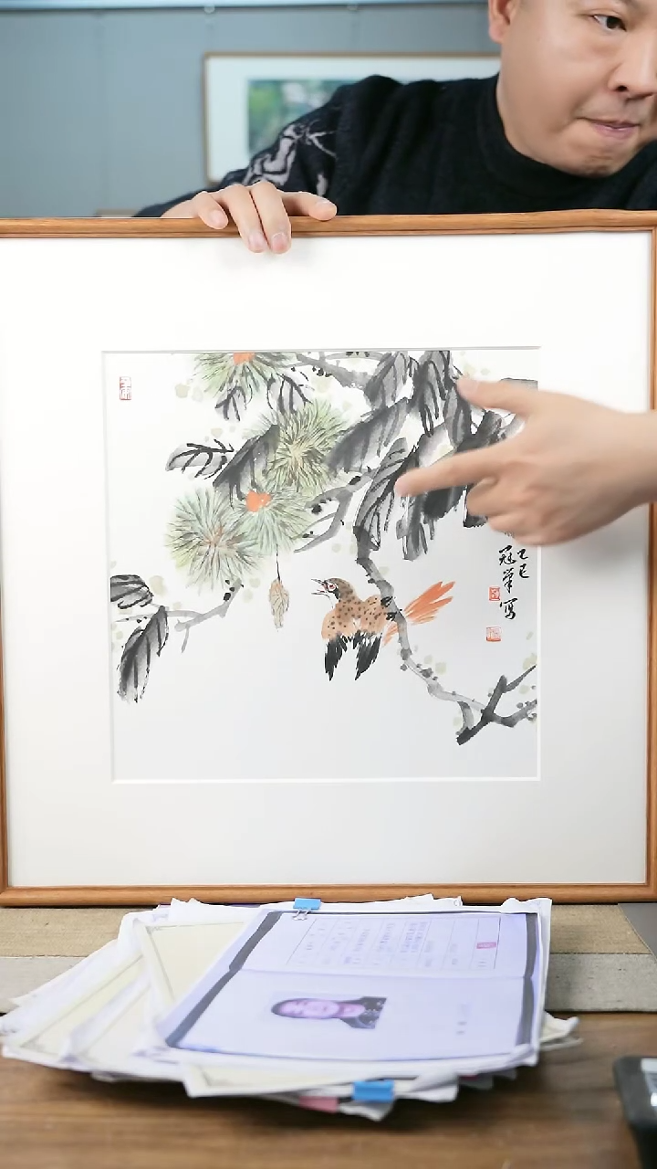 【闪购商品】书法美协副主-赵老师52*52带框花鸟作品