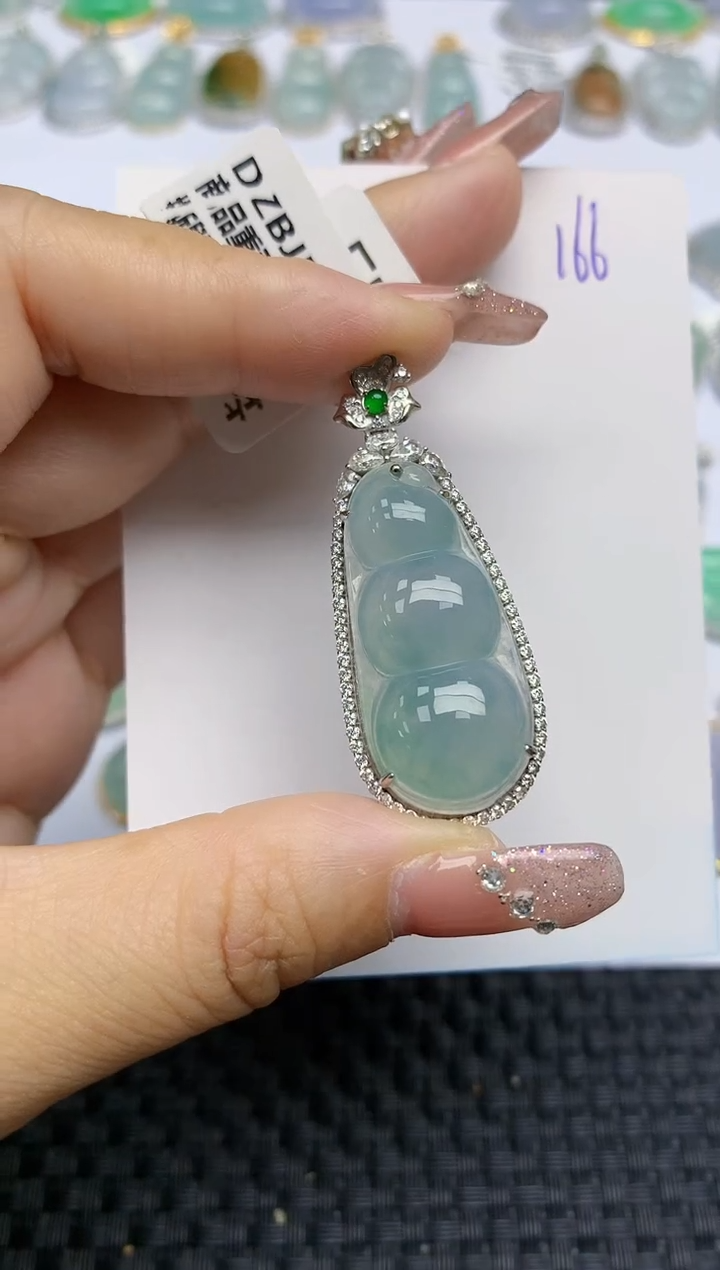 【闪购商品】翡翠颈饰18K金镶嵌天然A货翡翠 166