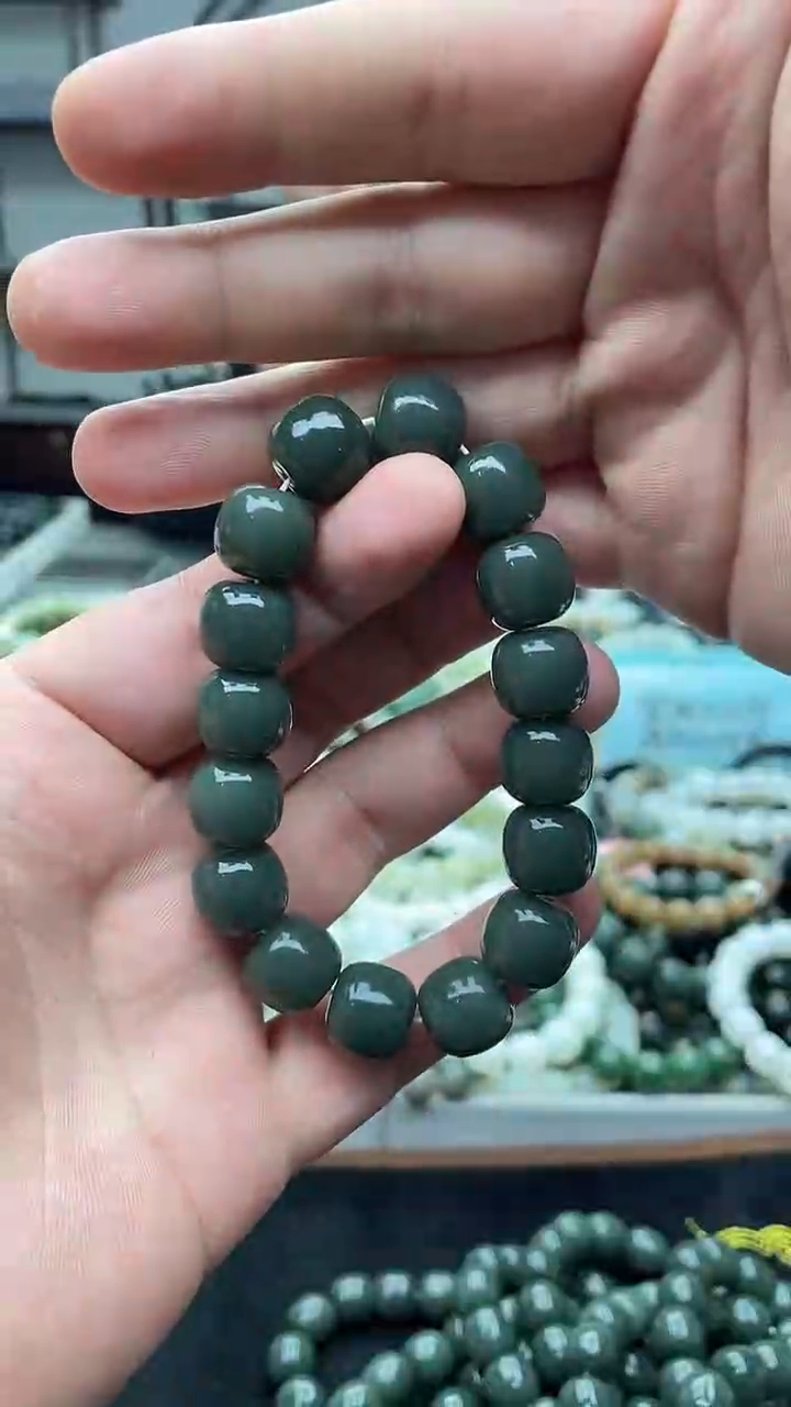 未镶嵌手串和田玉纯天然新疆且末蓝14老型