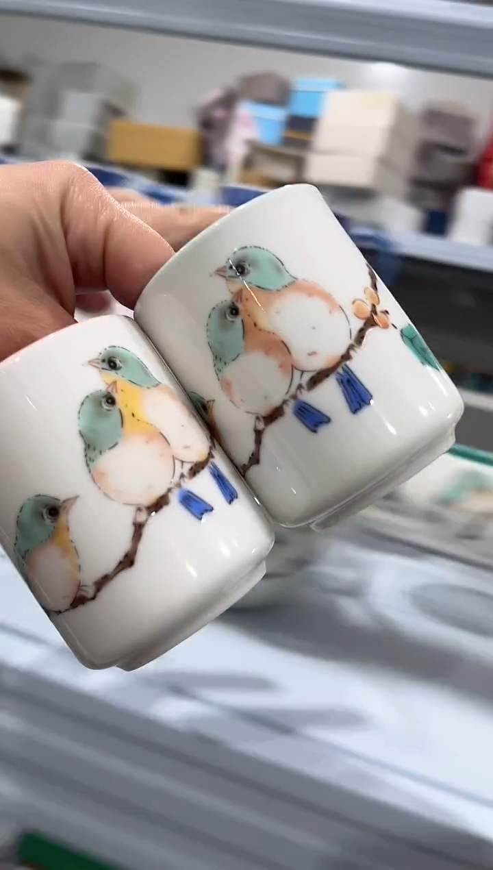 杯子骨瓷（简装）小鸟主人杯一对