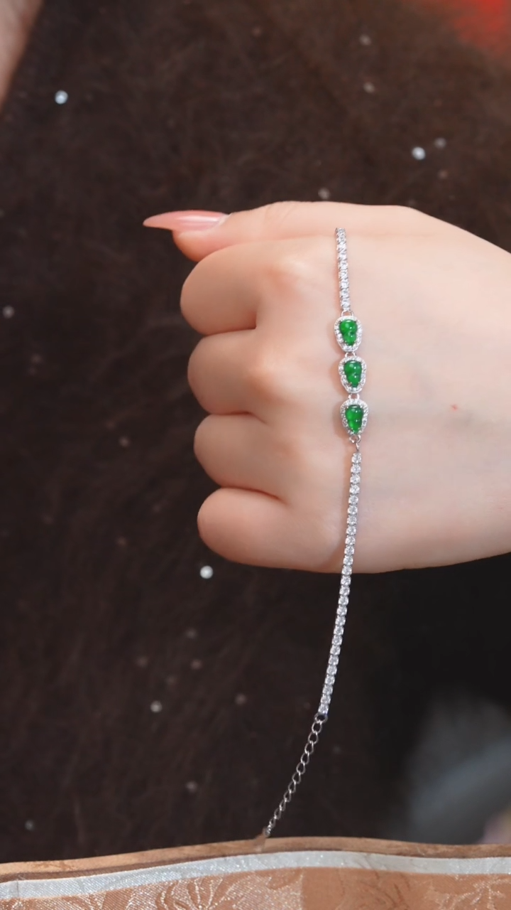 【闪购商品】翡翠手链未镶嵌多样性发@@N7400