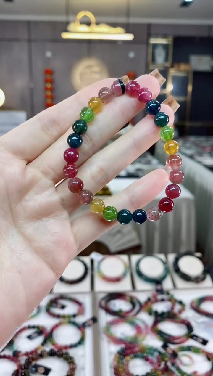 【闪购商品】碧玺单圈手串7mm+未镶嵌一物一证dan