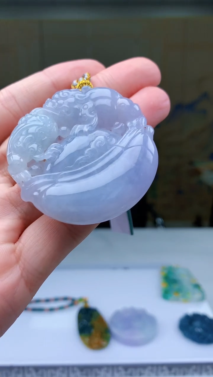 【闪购商品】定制翡翠未镶嵌5152bb-毛货挂件50