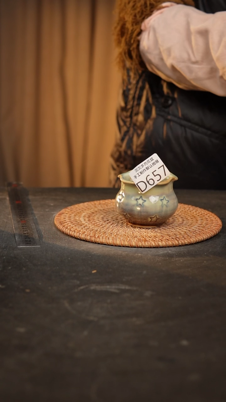 【闪购商品】瓷片70泥泥手工花盆