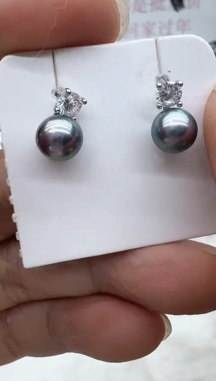 【闪购商品】海水珍珠耳饰银S925镶嵌非基地发货不带证书