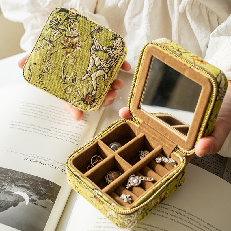 FORLEECHS 首饰盒/箱 便携旅行出差首饰收纳戒指项链首饰包首饰盒