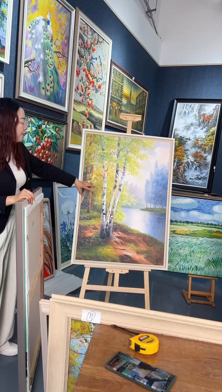 【闪购商品】油画73号手绘油画70*100  桦树