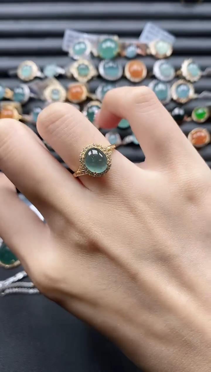 【闪购商品】翡翠戒指银S925镶嵌11111