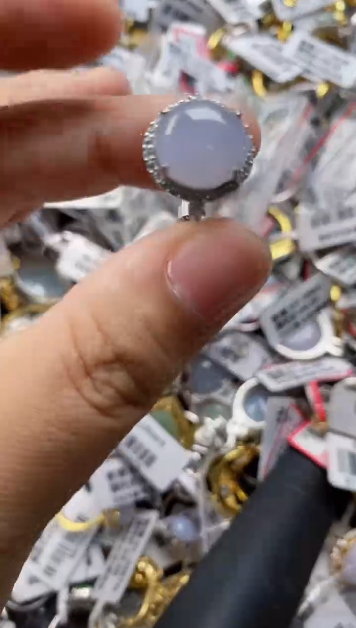 翡翠戒指银S925镶嵌1010     10