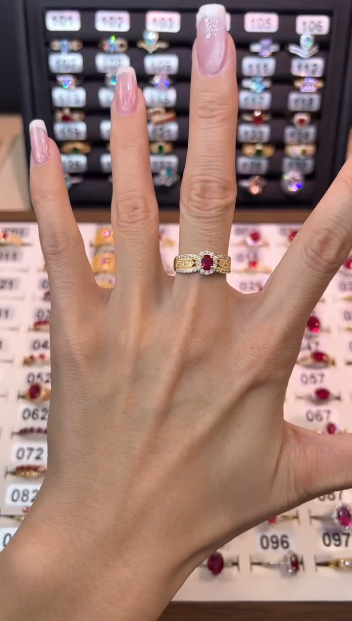 红宝石戒指银S925镶嵌00000