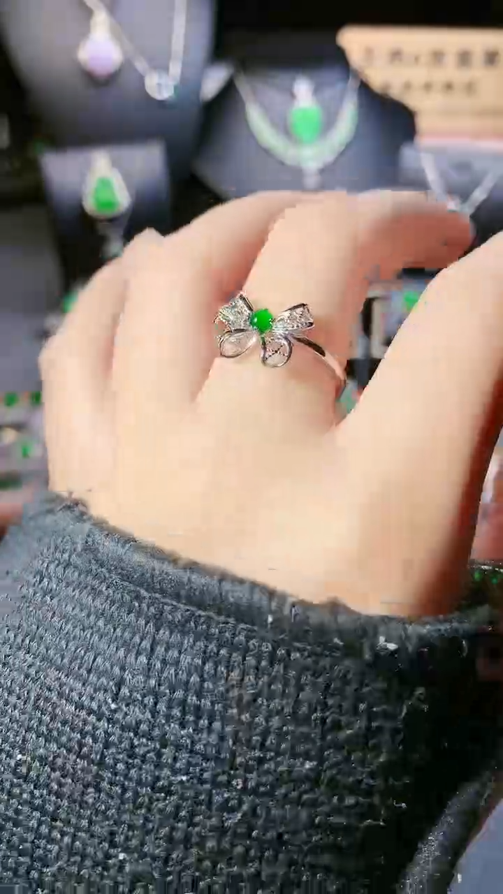 【闪购商品】翡翠戒指银S925镶嵌戒指