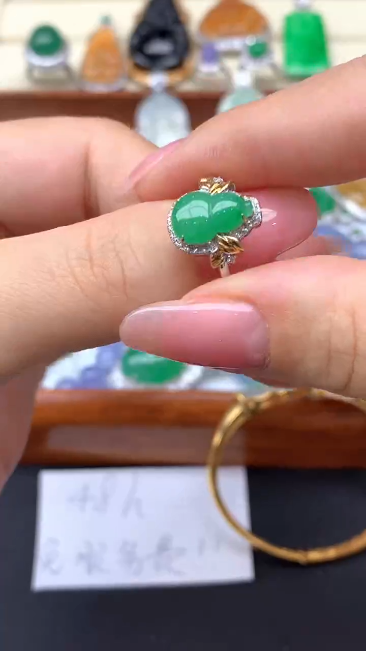 【闪购商品】翡翠戒指18K金镶嵌286-天然翡翠