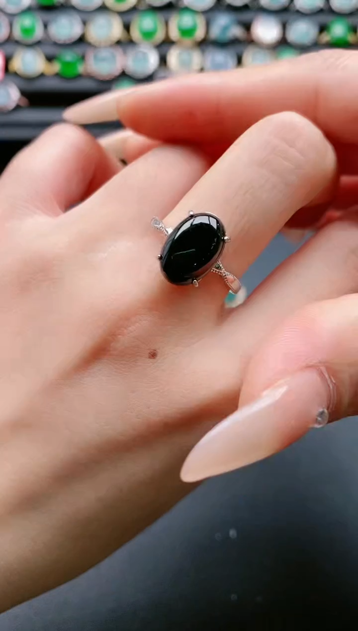 【闪购商品】翡翠戒指银S925镶嵌1111111