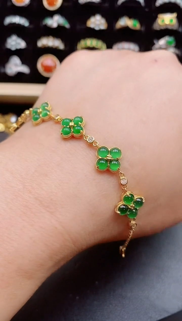 【闪购商品】翡翠手链银S925镶嵌50850