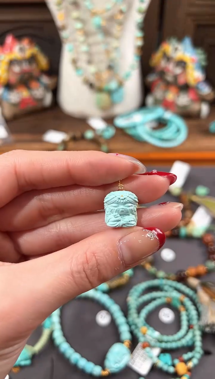 【闪购商品】绿松石提溜18K金镶嵌绿松石提溜