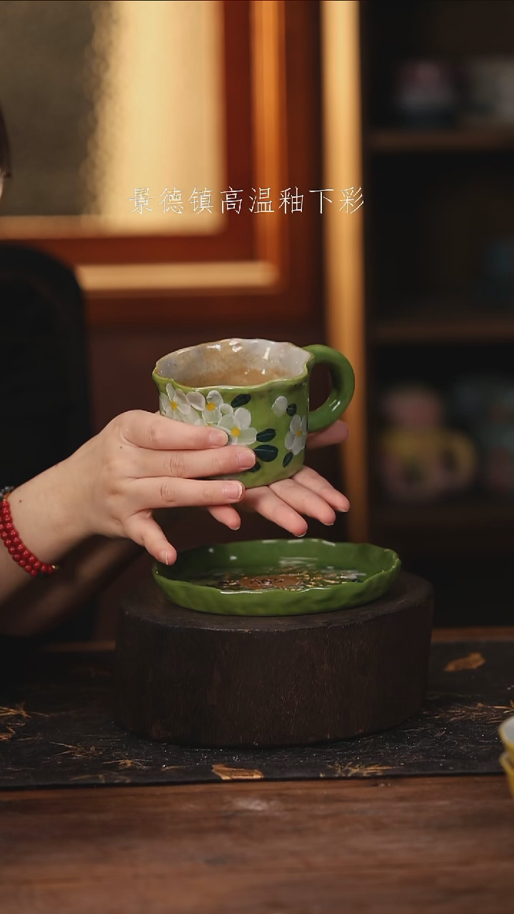 陶瓷景德镇高温釉下手绘陶瓷@L004@