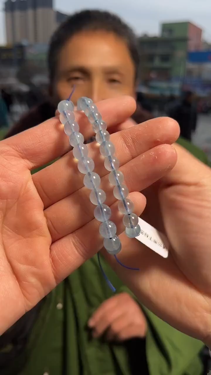 【闪购商品】海蓝宝石手链未镶嵌天然手串多样性发一7mm