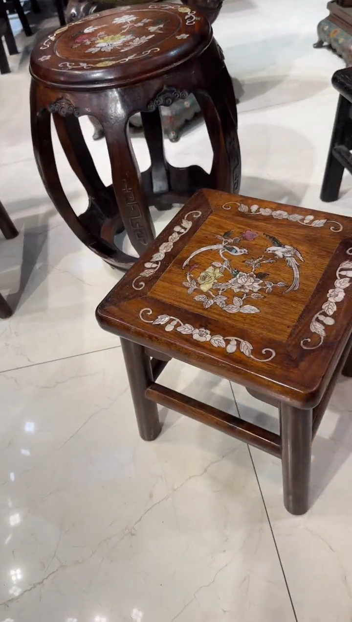 木木头款花梨双鸟富贵凳328