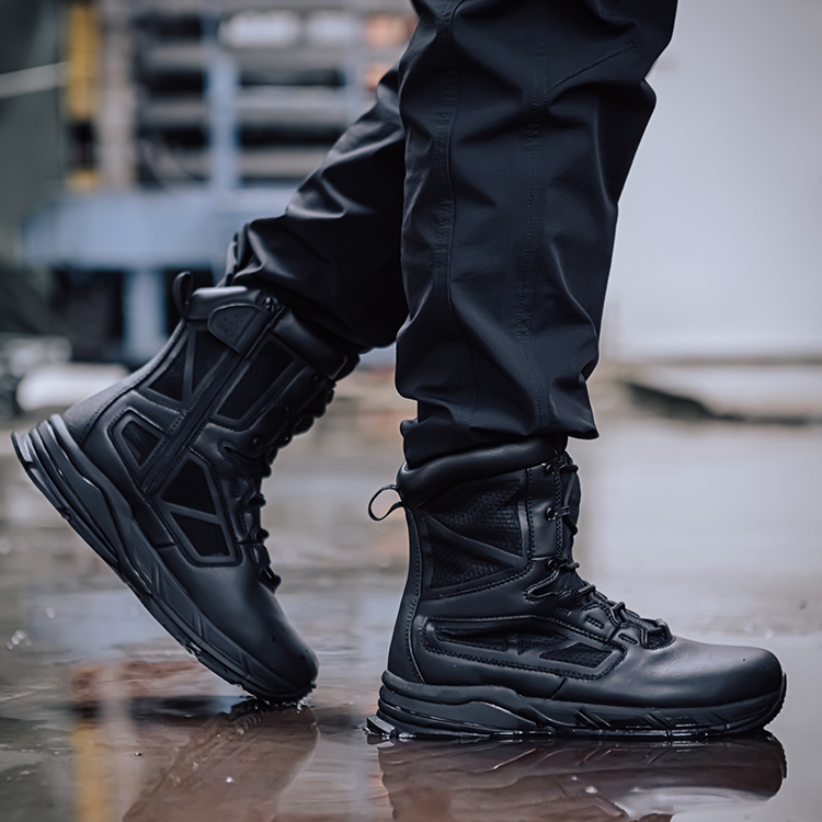 铁竞精选F11绝影2.0高帮鞋战术跑鞋全粒面头层皮轻便透气减震拉链