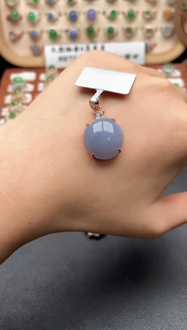 吊坠(不含链)银S925镶嵌翡翠一物一证一证