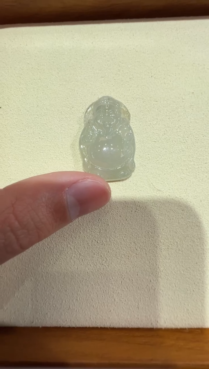 未镶嵌定制翡翠-纯天然缅甸A货翡翠财神吊坠-31*21*4.8