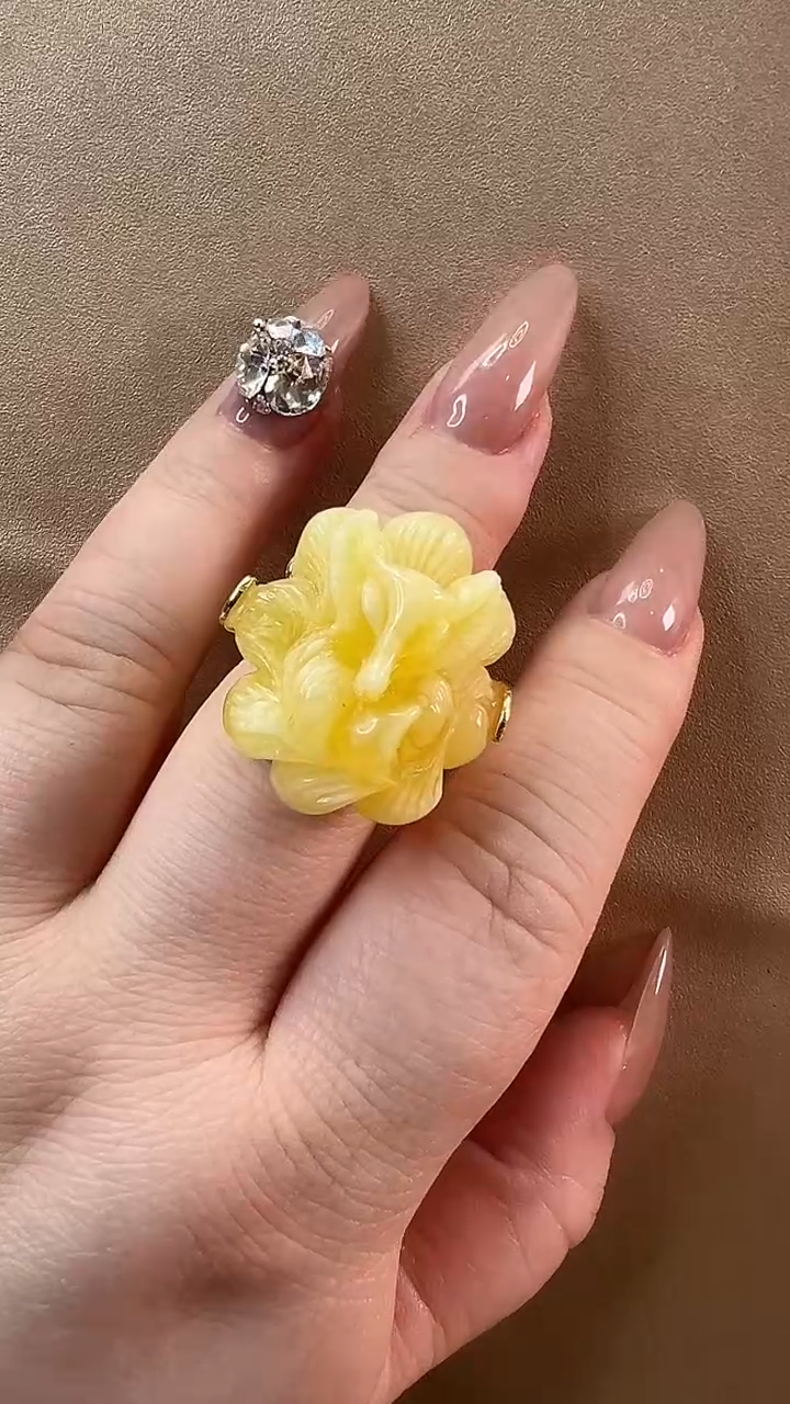 【闪购商品】琥珀戒指未镶嵌戒指