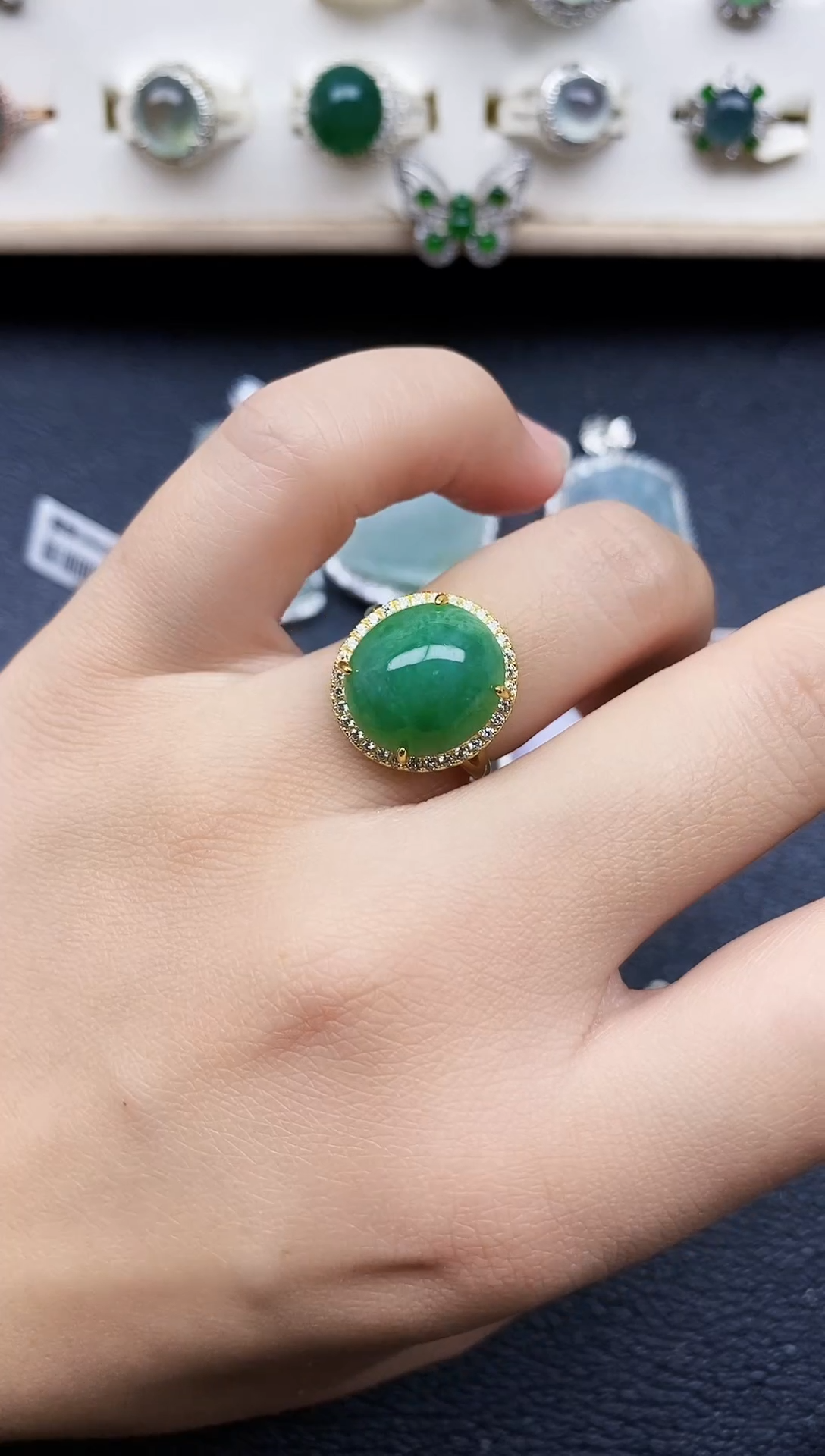 【闪购商品】翡翠戒指银S925镶嵌11111
