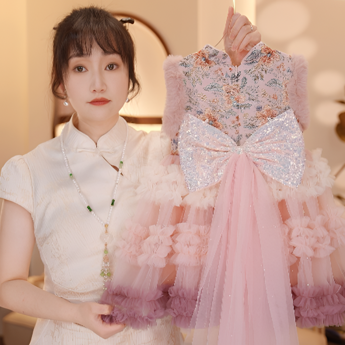 【Y.g2869】 2025冬季新款公主裙女宝甜美加绒马甲连衣裙日常冬款裙