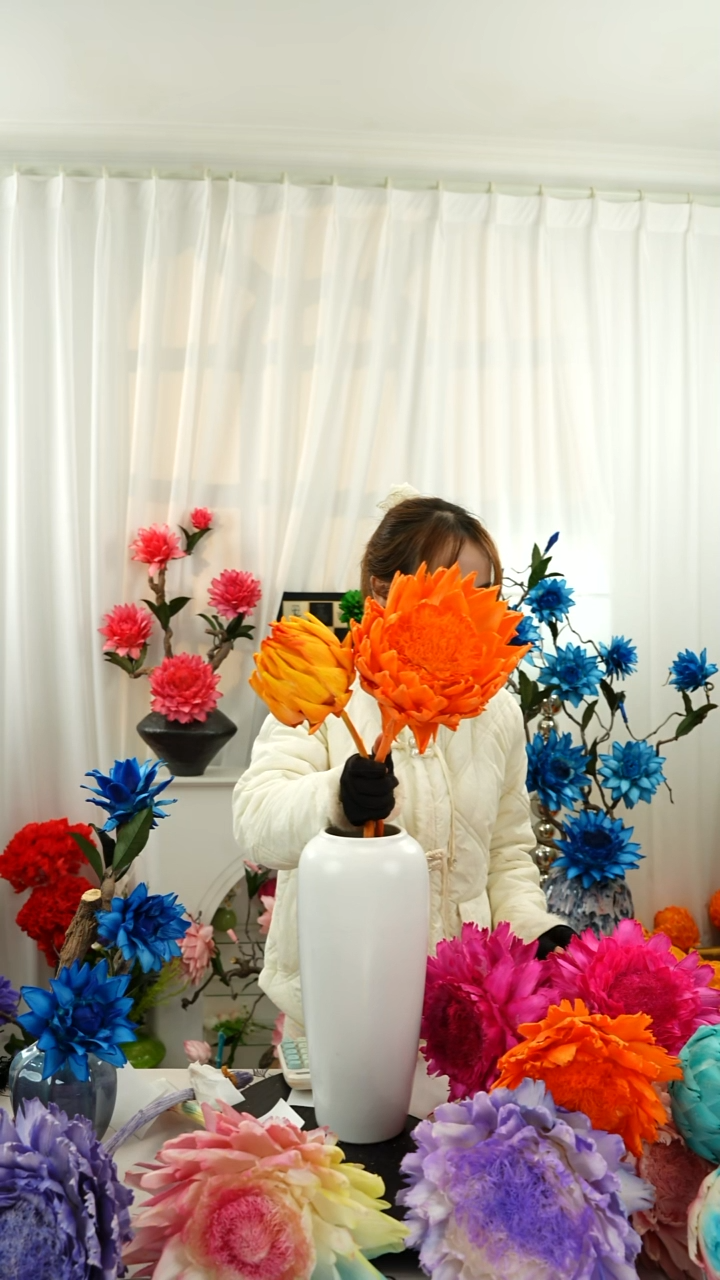 永生洋蓟 霸王花 2个头微瑕【爱马仕橙】A50