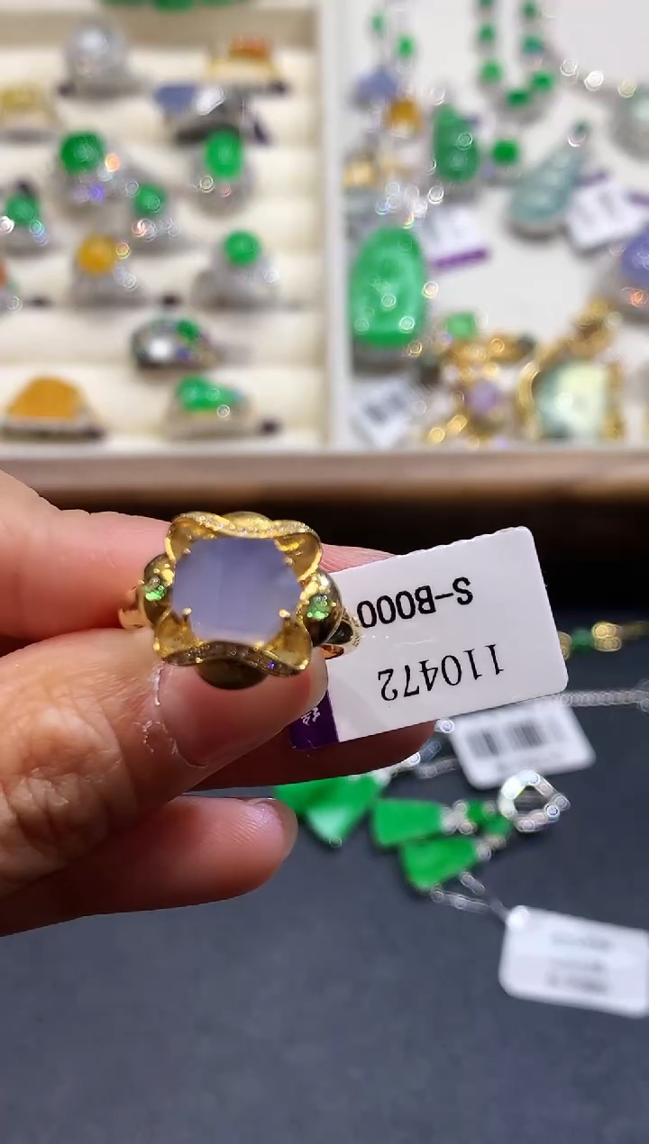 【闪购商品】翡翠戒指18K金镶嵌1086  