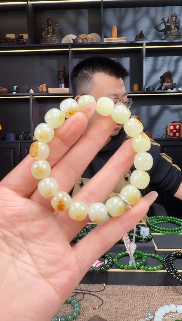 【闪购商品】和田玉1未镶嵌12mm黄玉老型手串