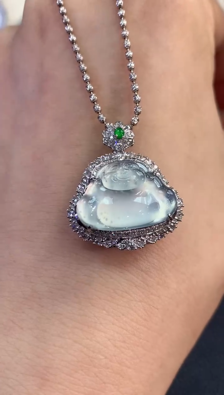 【闪购商品】翡翠吊坠(不含链)18K金镶嵌B88    