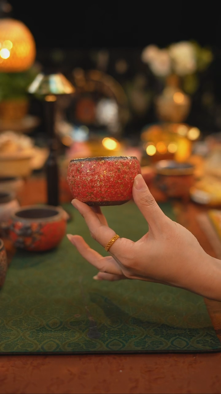 高越岩矿-窑变红金禅定