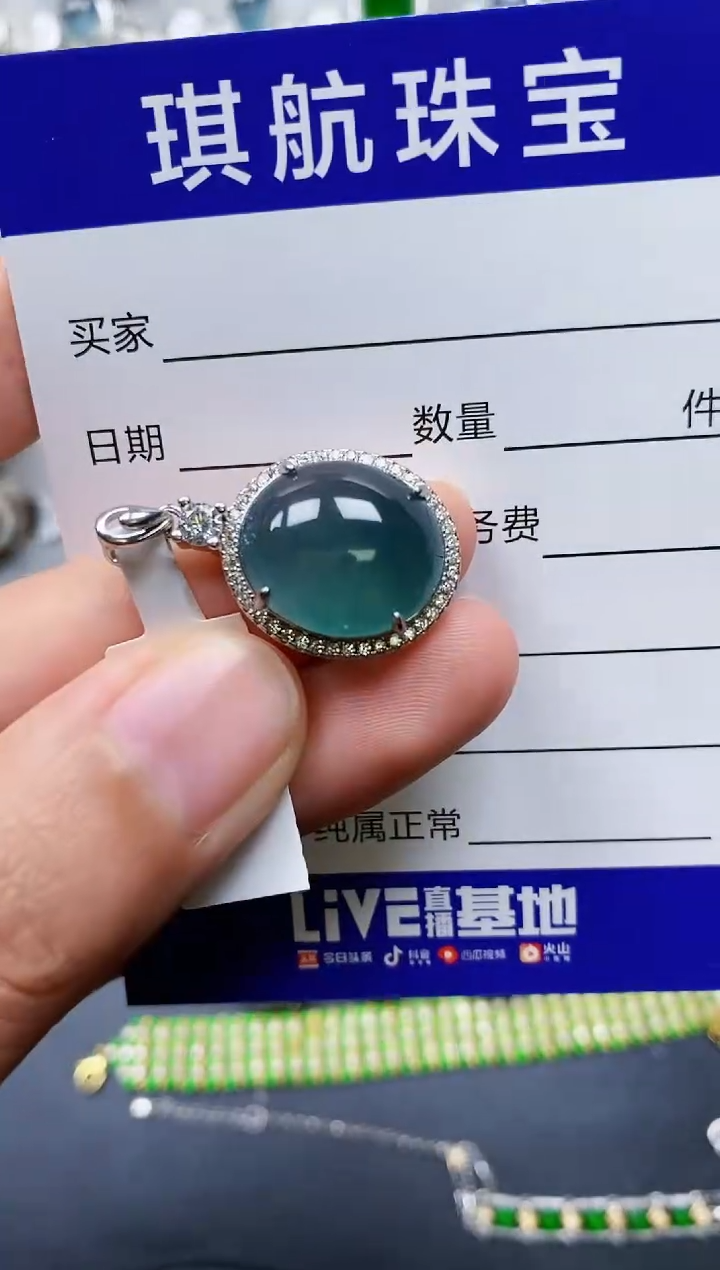 【闪购商品】翡翠颈饰银S925镶嵌0086