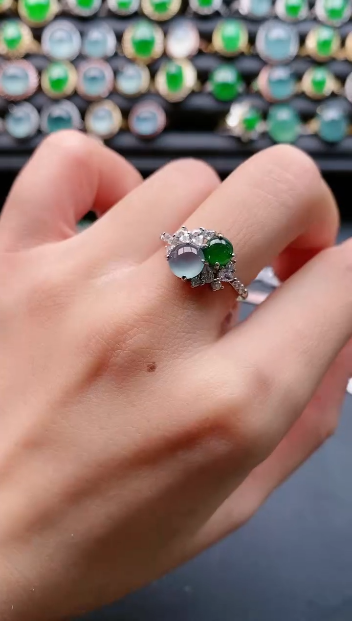 【闪购商品】翡翠戒指银S925镶嵌11111