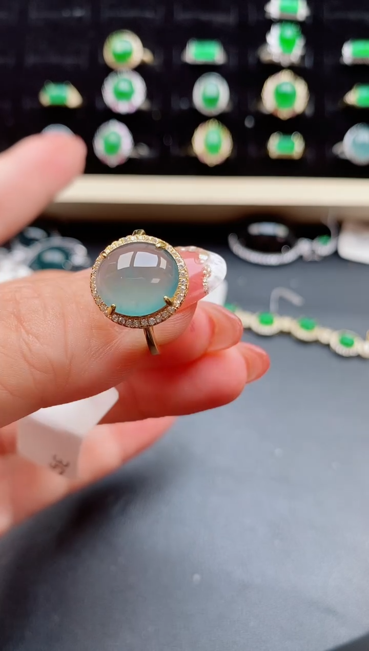 【闪购商品】翡翠戒指银S925镶嵌508505