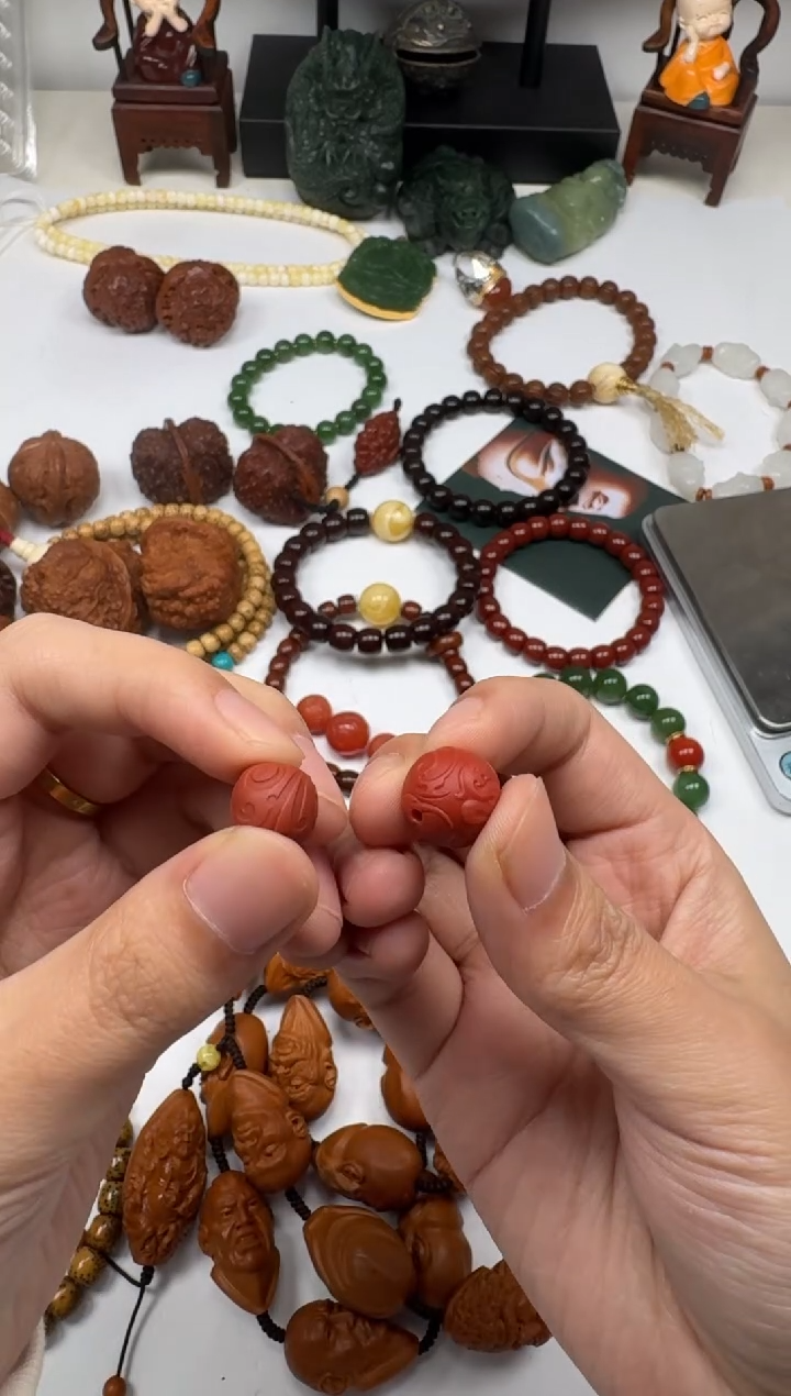 未镶嵌单珠南红玛瑙爱***芯单珠 南红玛瑙