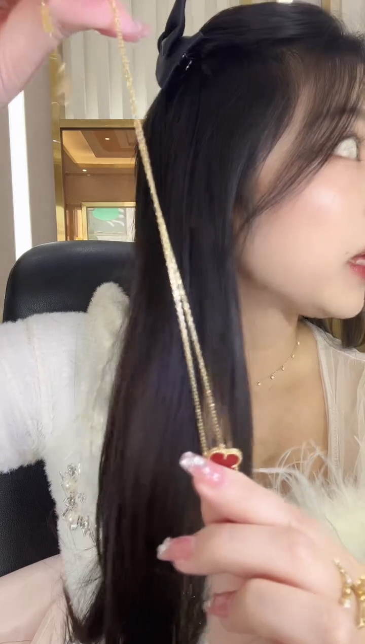 【闪购商品】玛瑙/玉髓项链18K金镶嵌红四叶草项链yz