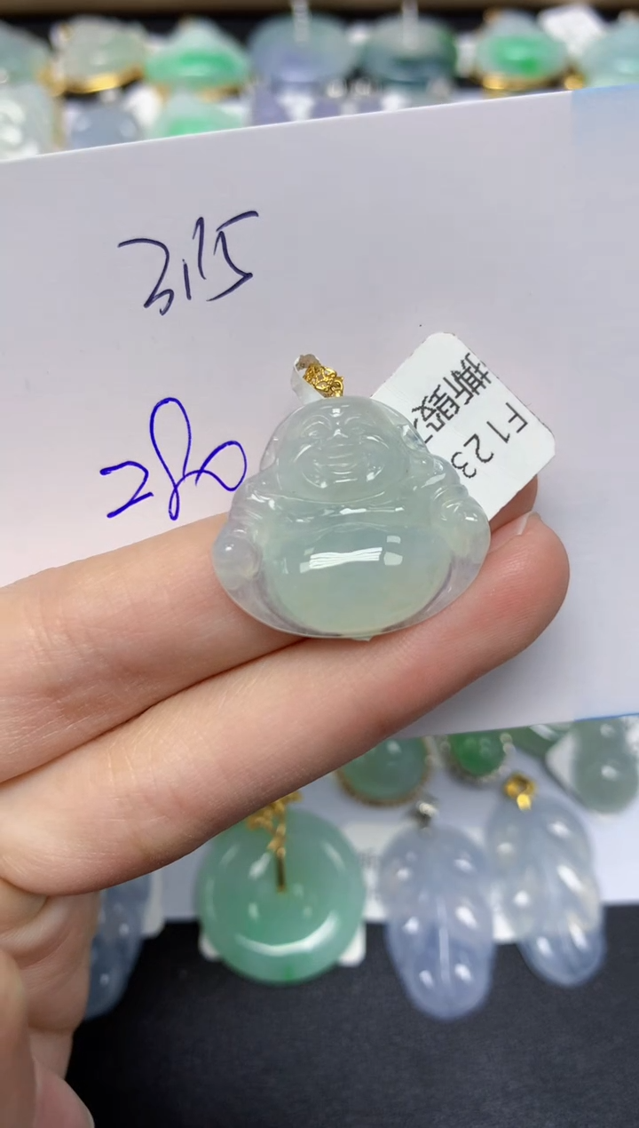 【闪购商品】翡翠颈饰18K金镶嵌 天然翡翠A货