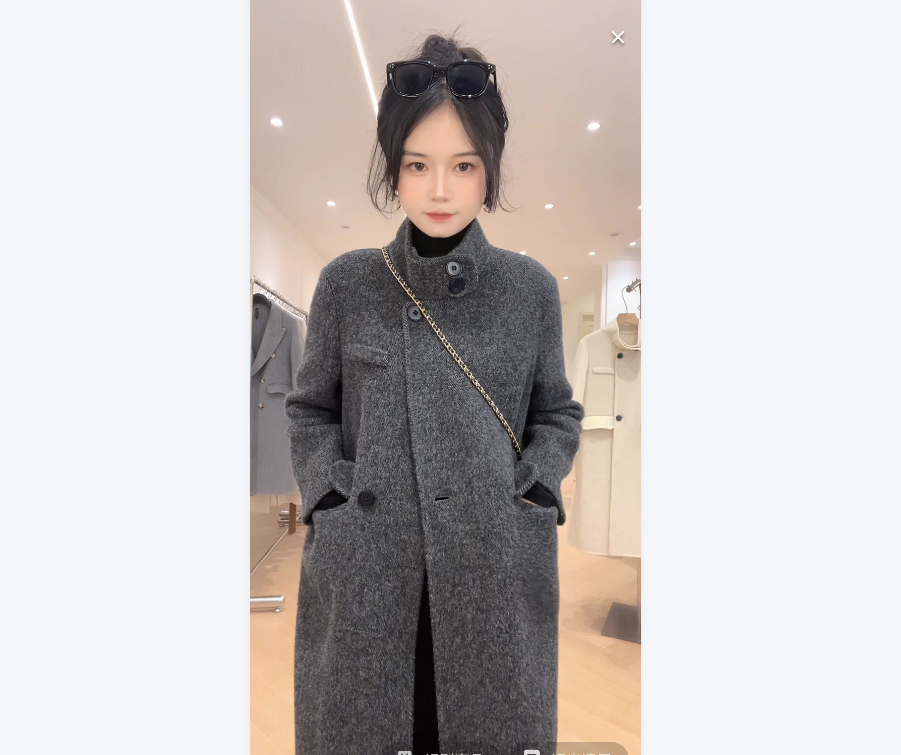 顾有小个子定制【骆驼绒&桑蚕丝】秋冬羊毛大衣女士长款高领外套