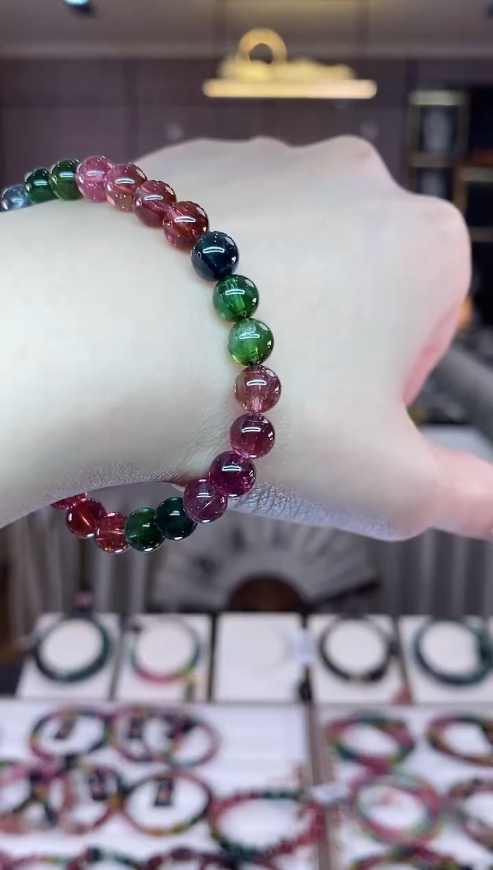 【闪购商品】碧玺单圈手串6mm+未镶嵌一物一证dan