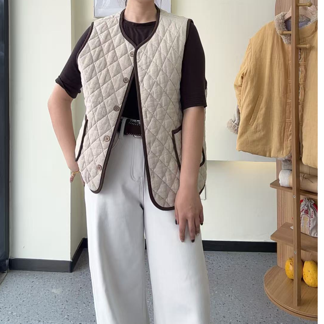 二少-汉麻绗缝马甲WS001