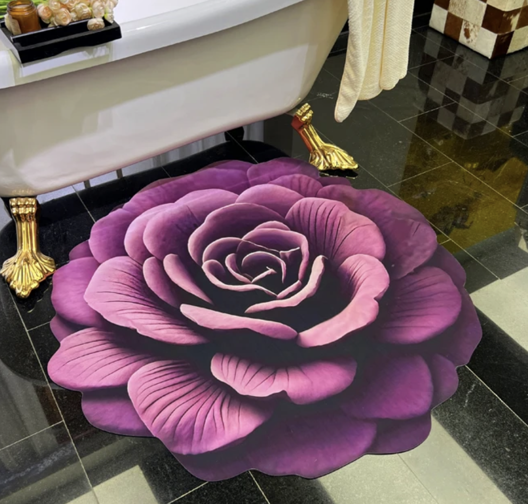 【全网比价！买贵补差】3D立体吸水垫入门花卉地垫家用浴室垫干垫