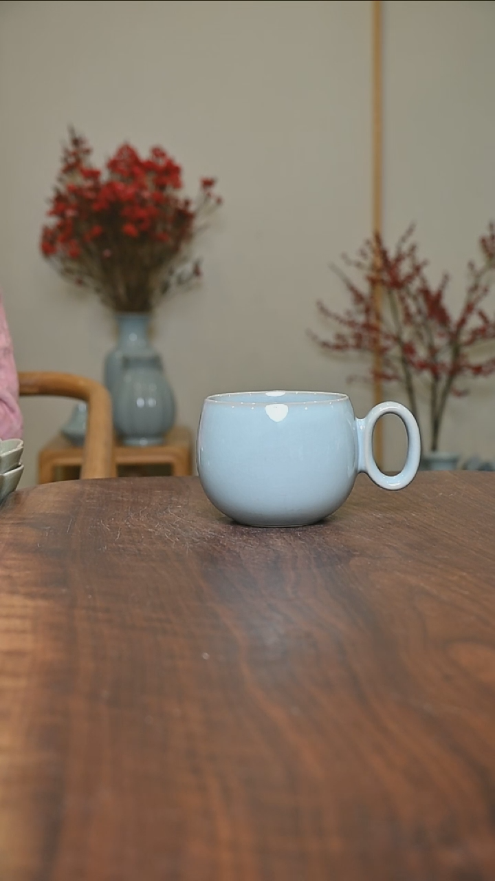 【闪购商品】其他微瑕天青釉无款如意杯350毫升