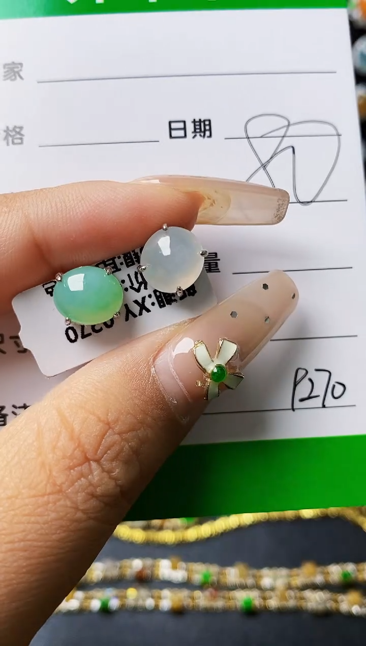 翡翠戒指银S925镶嵌9270