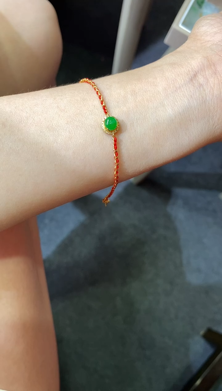 18K金镶嵌手链翡翠手链