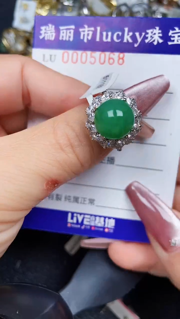 翡翠银S925镶嵌颈饰5068