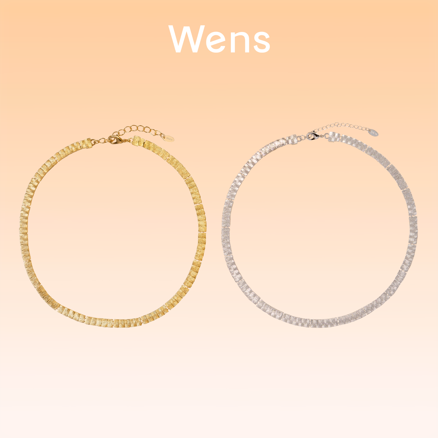Wens/吻斯 铜合金项链 部落 图腾方块可活动choker小众百搭时尚