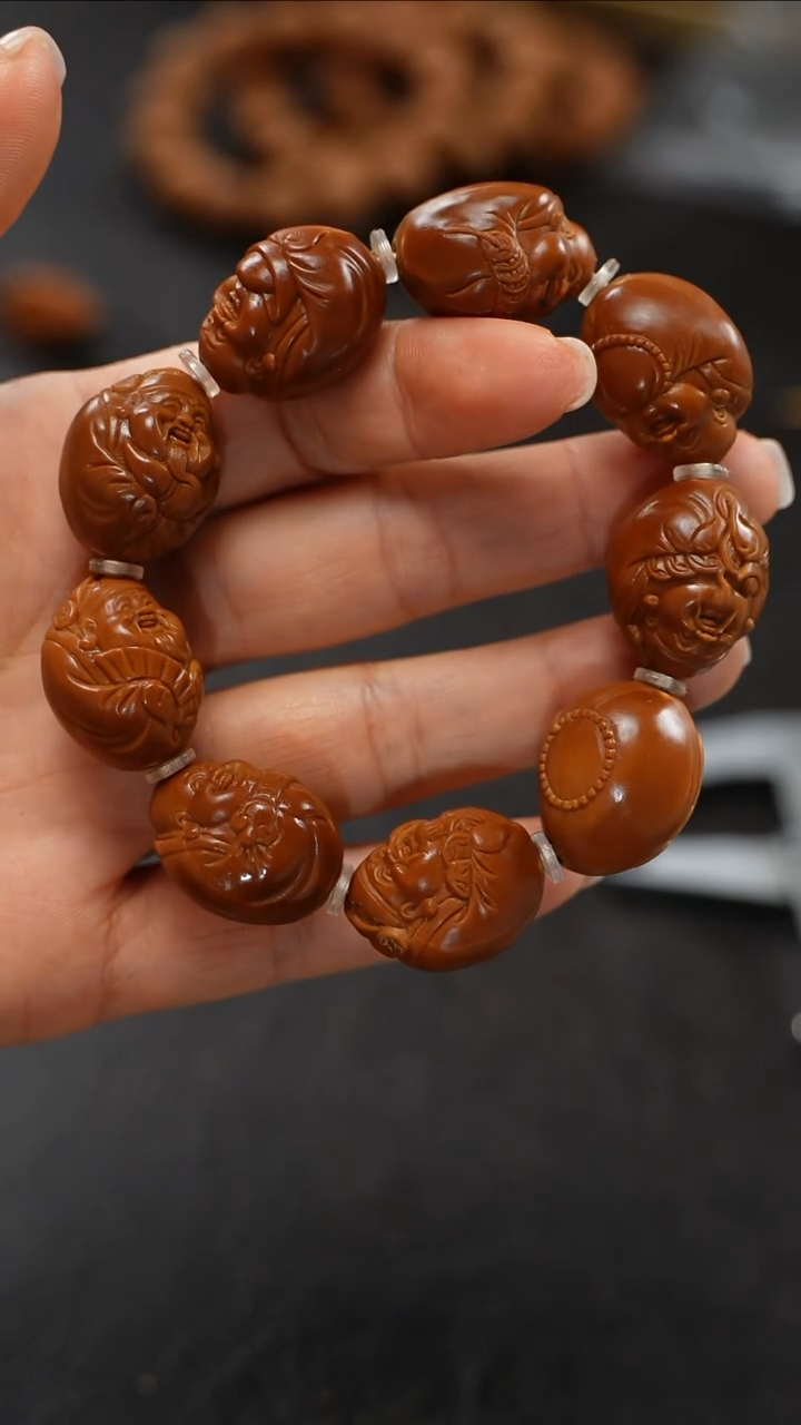 橄榄核手串/手链九林核雕