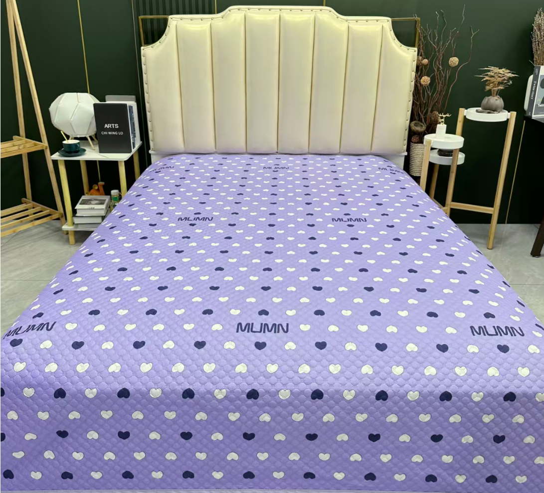 潮流款欧姐家秋冬加厚紫色小桃心床盖